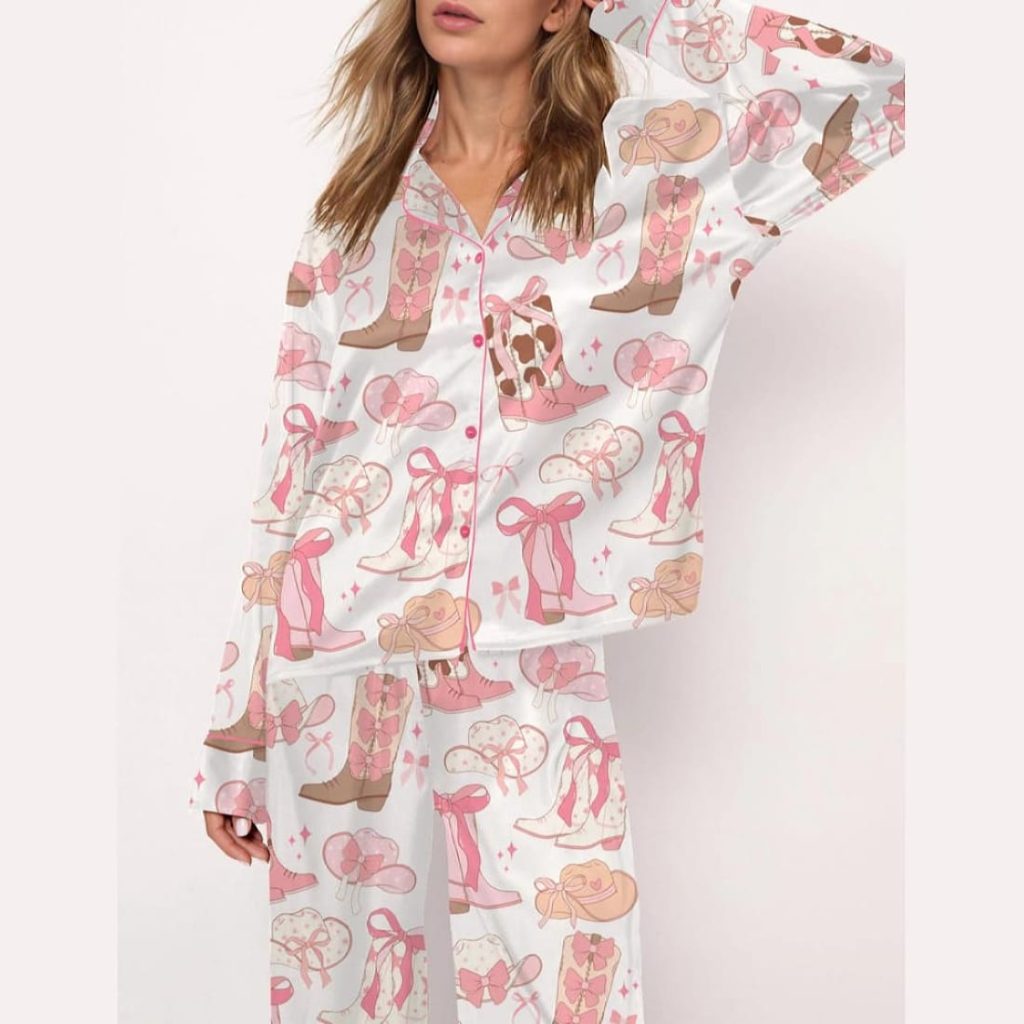 Cowgirl Coquette Satin Pajama Set