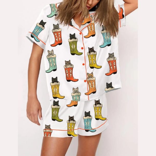 Cute Cat Boots Pajama Set