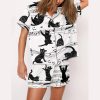 Cute Cat Music Pajama Set