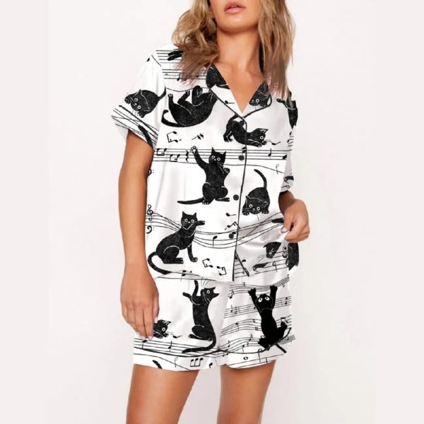 Cute Cat Music Pajama Set