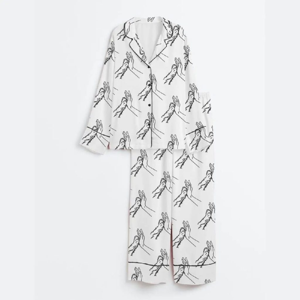 Dog Hands Satin Pajama Set