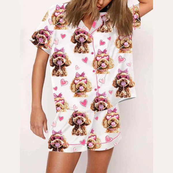 Dog Valentine Print Pajama Set