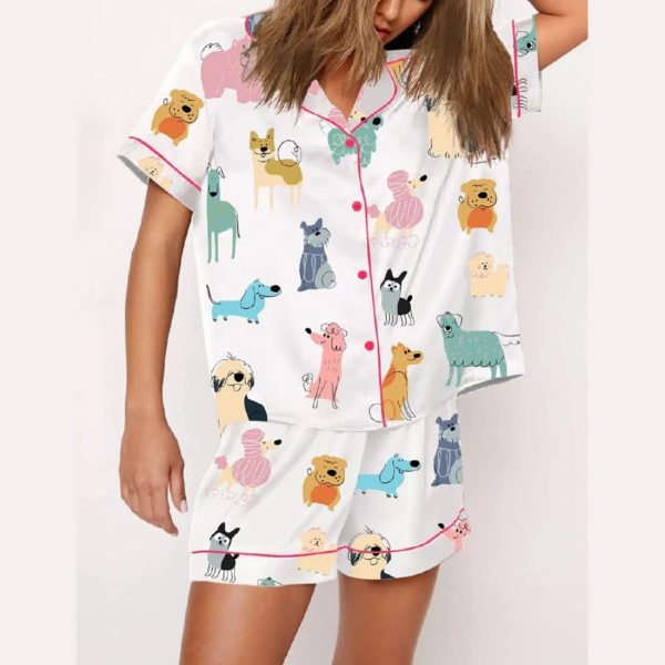 Doodle Dogs Print Pajama Set