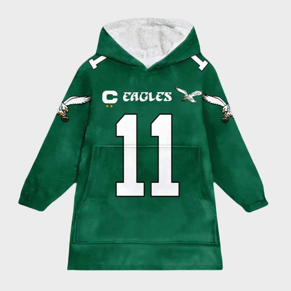 Eagles Captain Brown 11 Football Unisex Blanket Hoodie