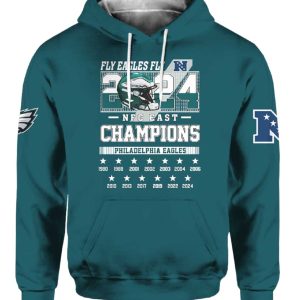 Eagles Fly Eagles Fly 2024 NFC East Champions Hoodie 2