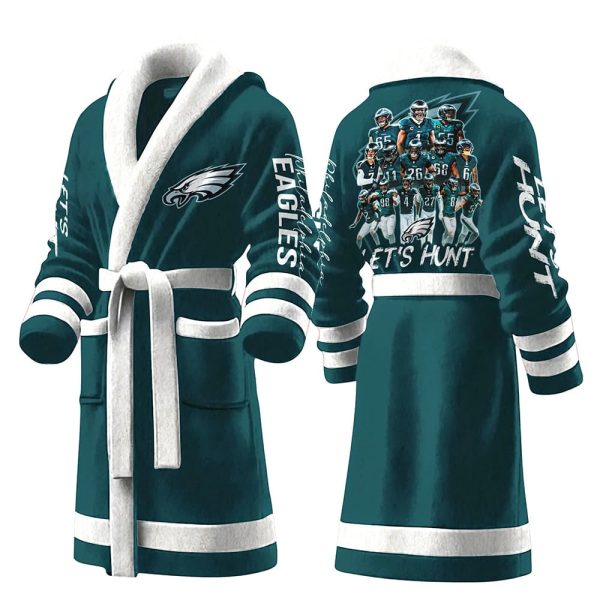 Eagles Let’s Hunt Fleece Bathrobe