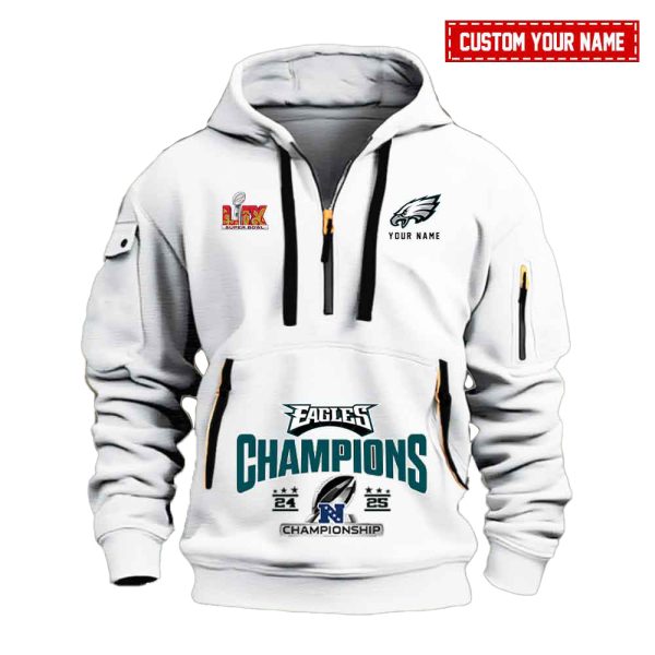 Eagles NFC Champions 2024 Quarter Zip Hoodie