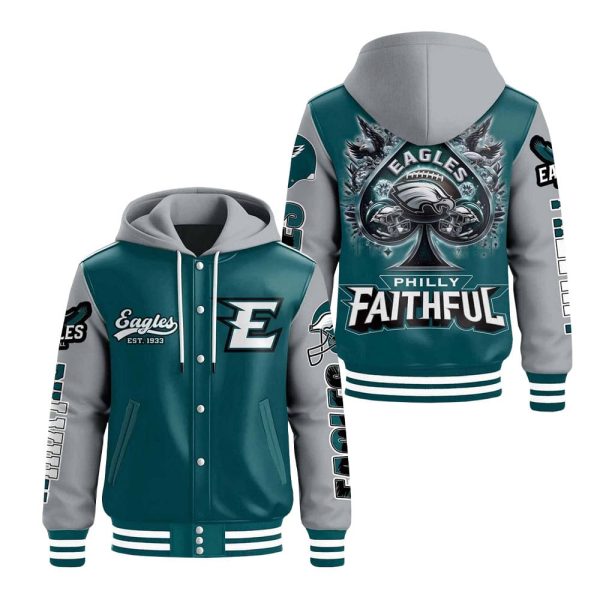 Eagles Philly Faithful Hooded Baseball Jacket