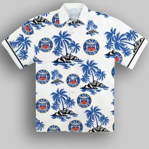 Bath Rugby Premiership Rugby Tropical Tree Custom Name Hawaiian Shirt1