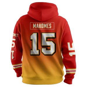 Gradient Mahomes 15 Kansas City Football Unisex Hoodie1