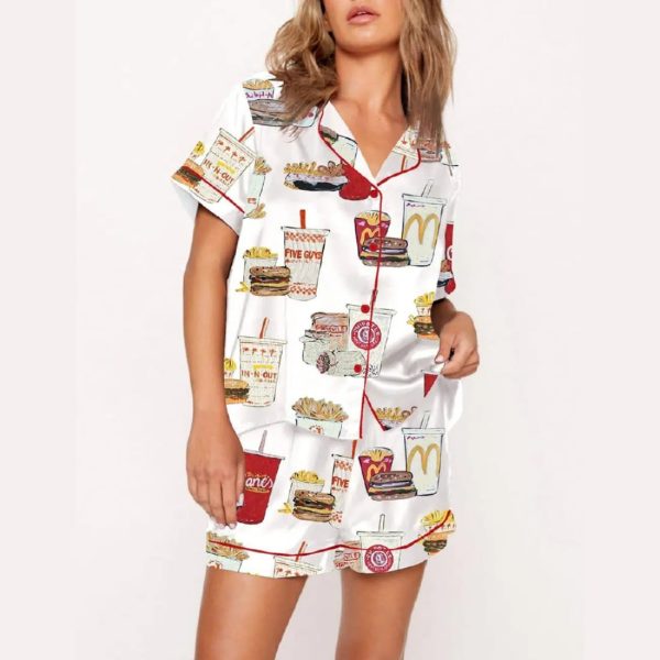 Fast Food Chicken Nuggets Happy Drinks Pajama Set