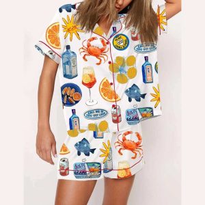 Aperol Spritz Sea Foods Pajama Set