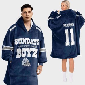 Cowboys Sundays Are For Dem Boyz Football Unisex Blanket Hoodie 2