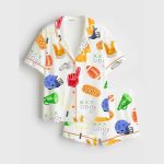 Football Game Time Satin Pajama Set