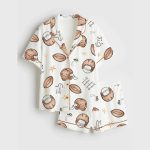 Football Sports Satin Pajama Set