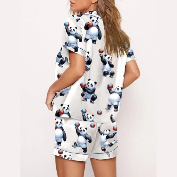 Funny Panda Volleyball Art Print Pajama Set