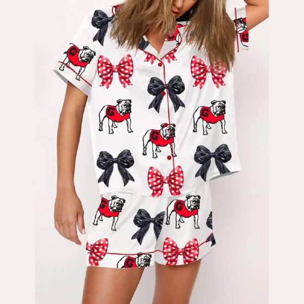 Georgia Football Coquette Bow Pajama Set