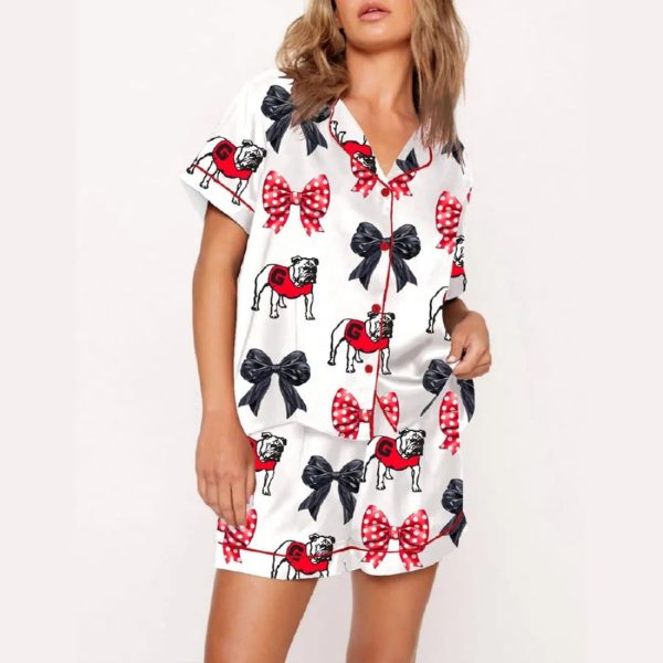 Georgia Football Coquette Bow Pajama Set