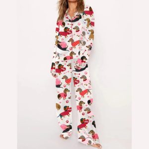 Love Dachshund Valentines Day Pajama Set1