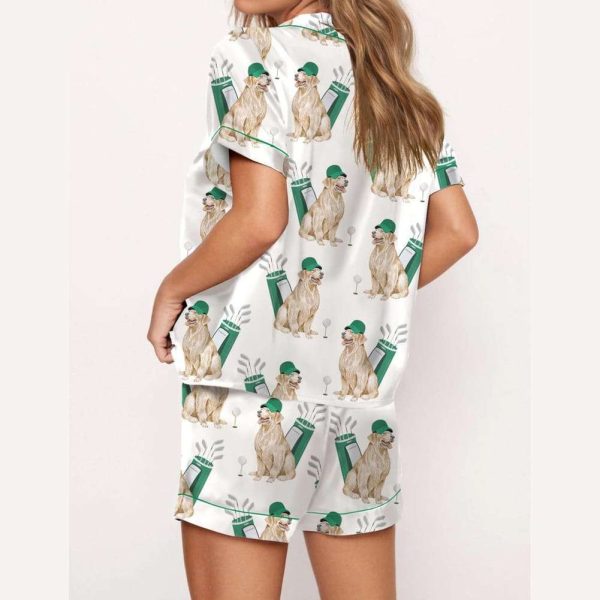 Golden Retriever Golf Satin Pajama Set