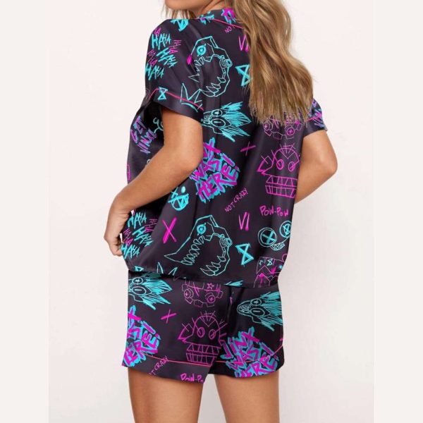 Graffiti Arcane Satin Pajama Set