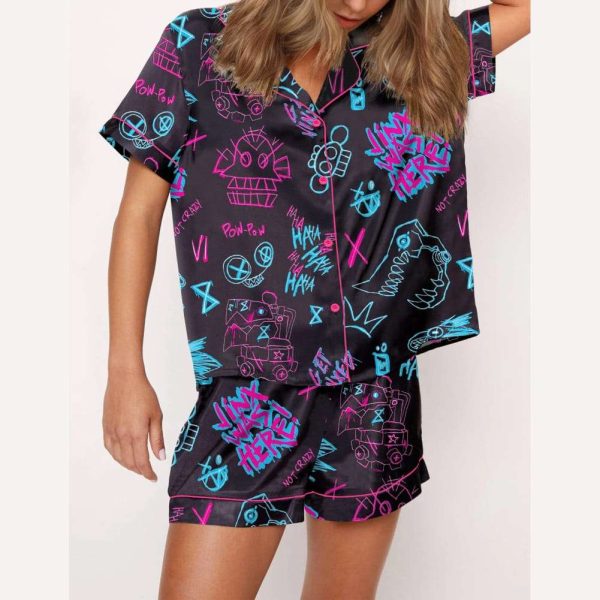 Graffiti Arcane Satin Pajama Set