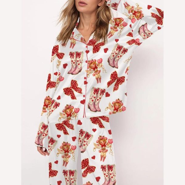 Howdy Cupid Valentine Satin Pajama Set