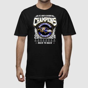 Ravens AFC North Division Champions 2024 Back To Back Shirt 3