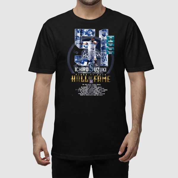 Ichiro Suzuki Mariners Class Of 2025 Hall Of Fame Shirt