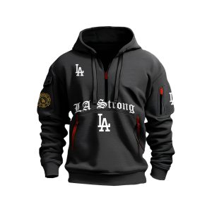 Dodgers LA Strong Thank You First Responders Quarters Zip Hoodie 2