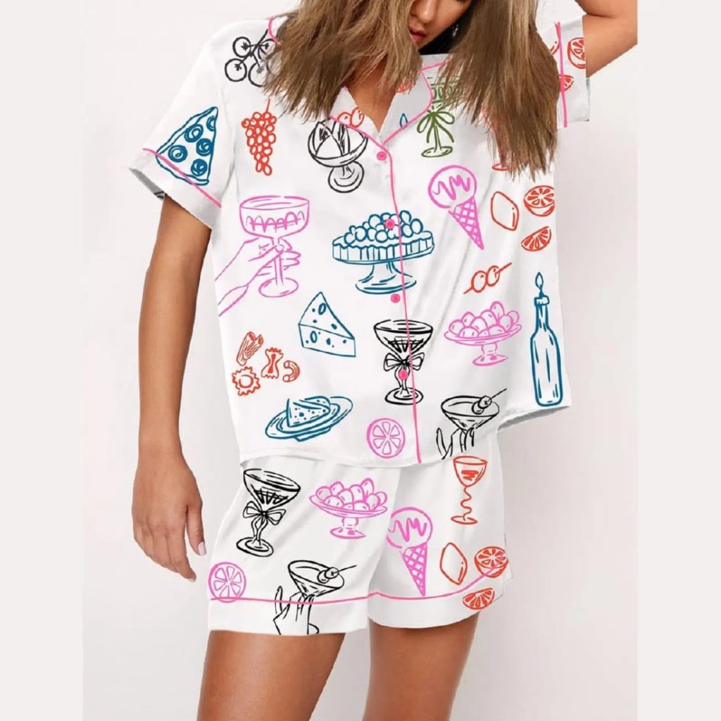 Italian Food Drink Pajama Set