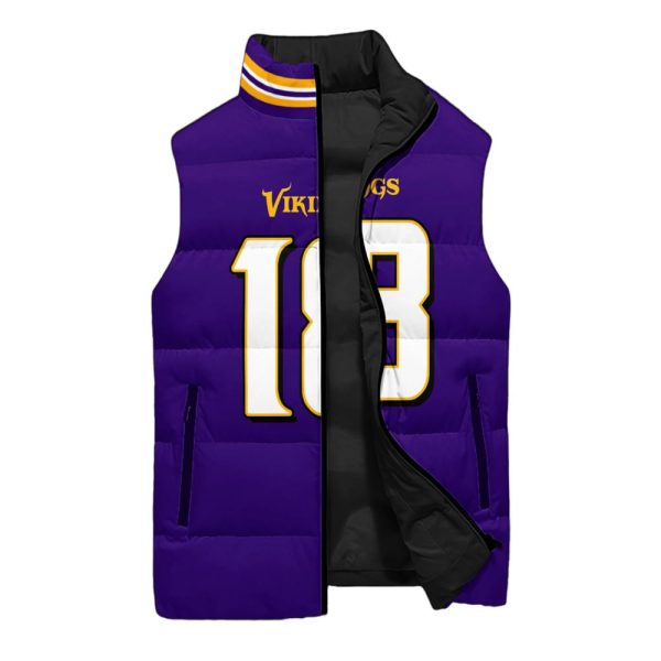 Jefferson 18 Minnesota Football 3D Unisex Puffer Vest