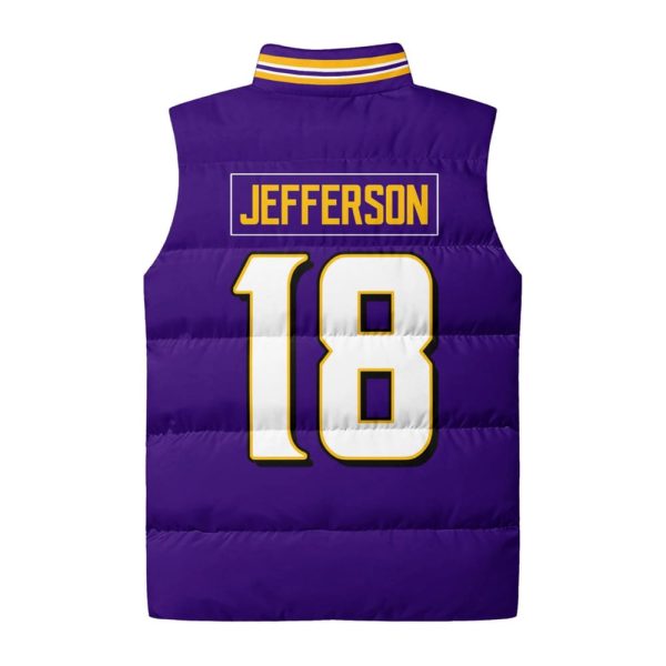 Jefferson 18 Minnesota Football 3D Unisex Puffer Vest