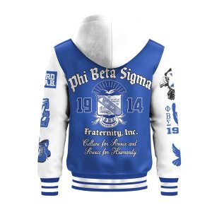 Phi Beta Sigma Fraternity Hooded Baseball Jacket 3