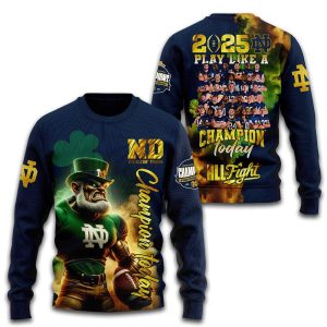 Notre Dame 2025 Play Like A Champion Today All Fight 3D Shirt 2