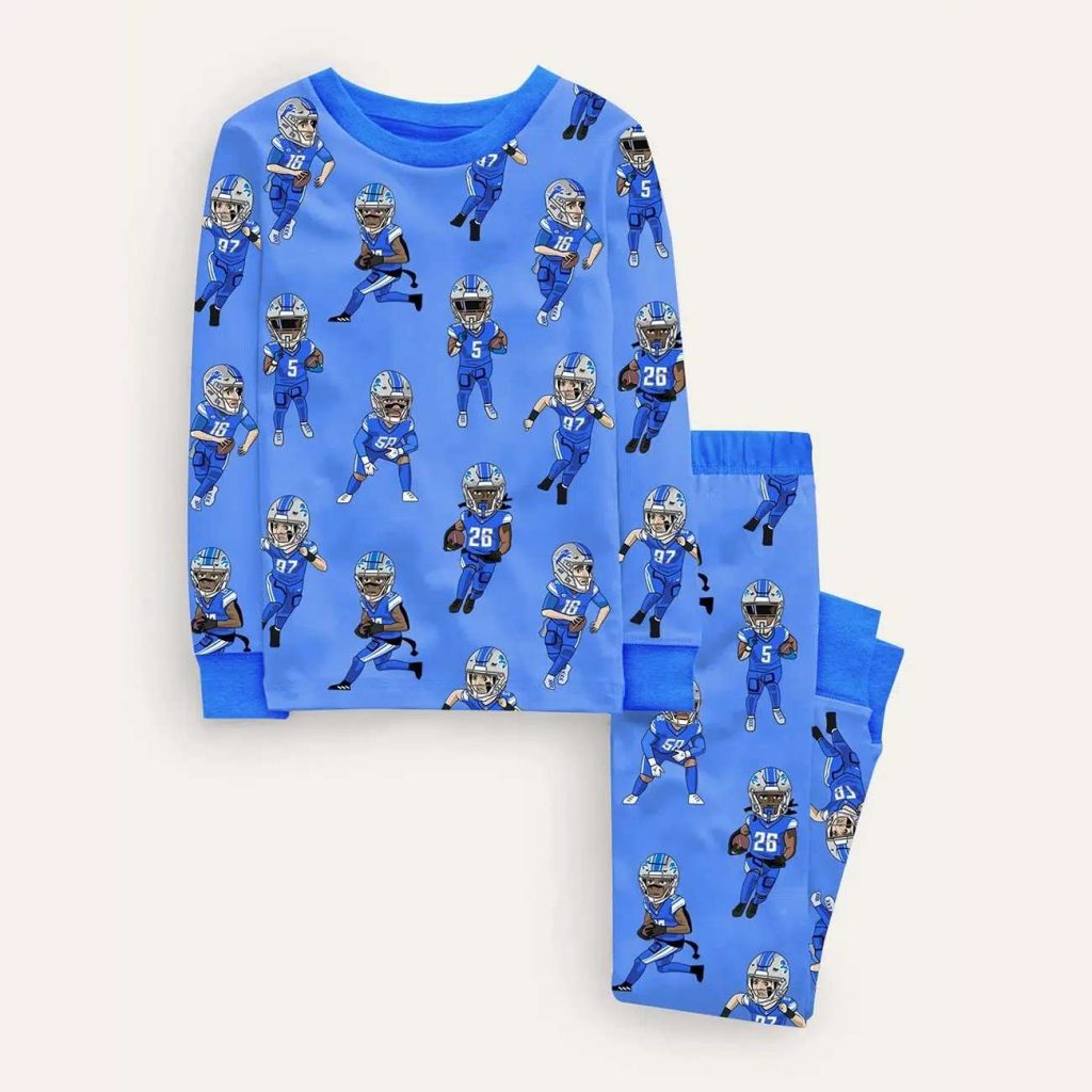 Kid's Lions Football Pajama Set