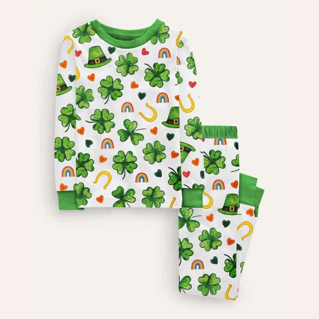 Kid's St. Patrick's Day Shamrock Pajama Set