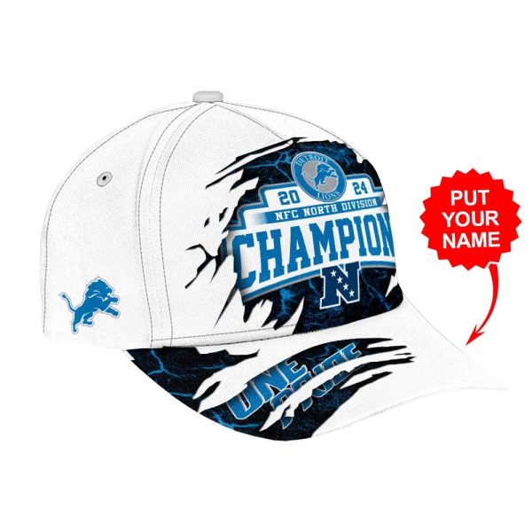 Lions 2024 NFC North Division Champions Personalized Classic Cap