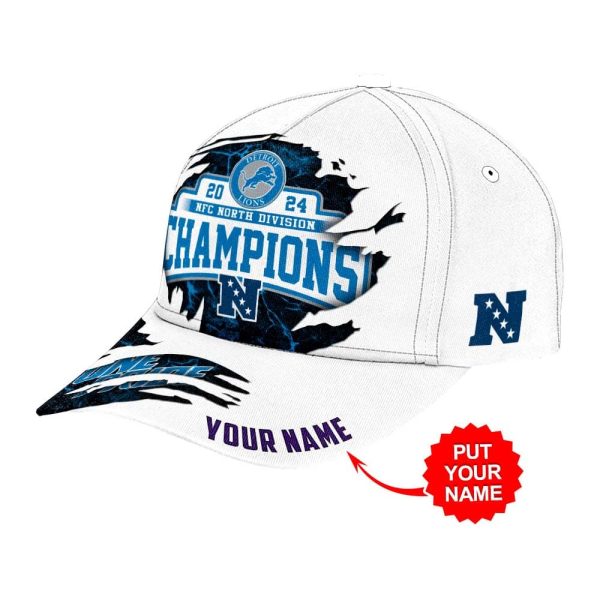 Lions 2024 NFC North Division Champions Personalized Classic Cap