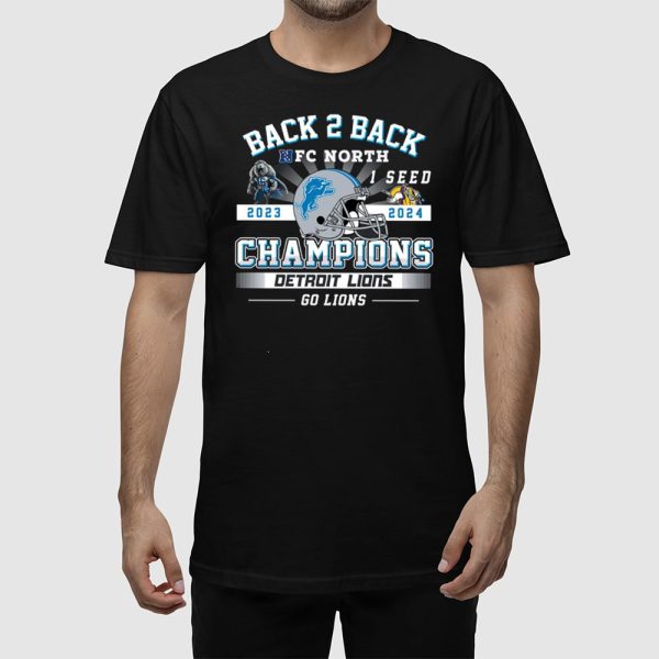 Lions Back 2 Back NFC North 2024 Champions Shirt