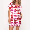 Lips Of Love Satin Pajama Set