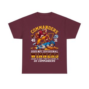 Commanders 45 31 Lions 2025 NFC Divisional Winners Shirt 3