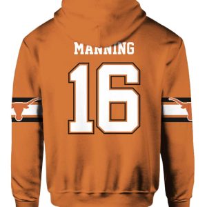 Longhorns Manning 16 Football Unisex Hoodie 3