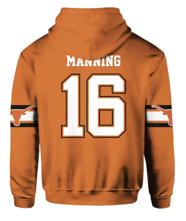 Longhorns Manning 16 Football Unisex Hoodie