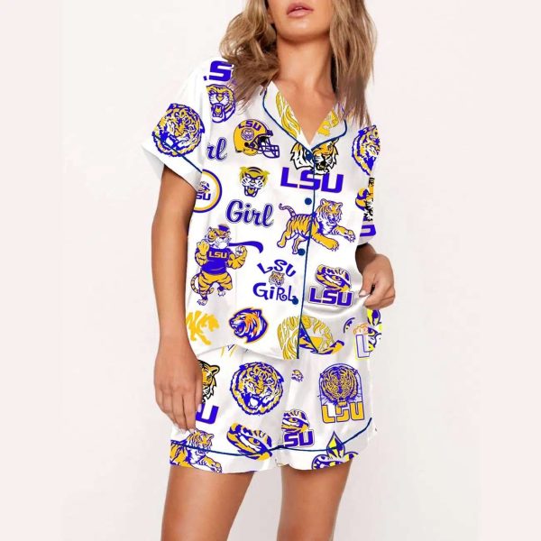 Louisiana State University LSU Short Sleeve Pajama Set