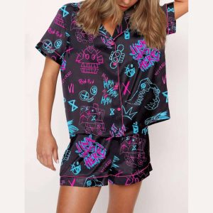 Graffiti Arcane Satin Pajama Set2