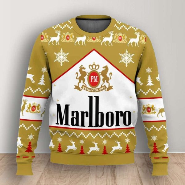 Marlboro Gold Cigarette Ugly Christmas Sweater