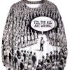 Men’s Yes You All Are Wrong Print Casual Sweatshirt