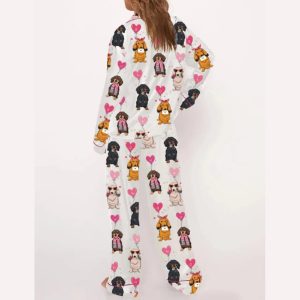 Dachshund Cute Dog Valentines Day Pajama Set2