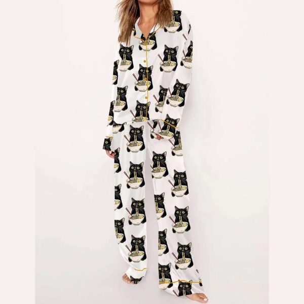 Noodle Cat Long Sleeve Pajama Set